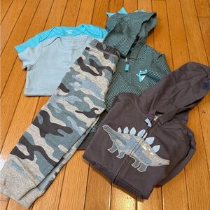 Carter's Blue and Gray Dinosaur Kids Matching Set
